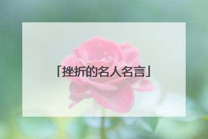 挫折的名人名言