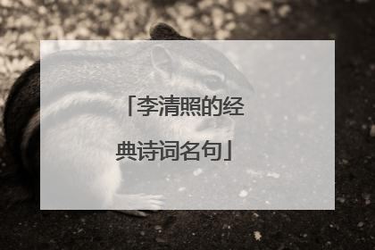 李清照的经典诗词名句