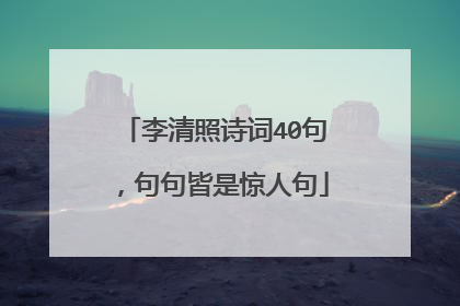 李清照诗词40句，句句皆是惊人句