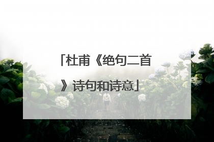 杜甫《绝句二首》诗句和诗意