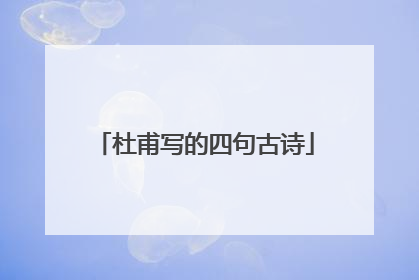 杜甫写的四句古诗