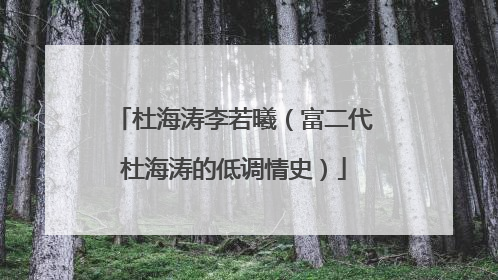 杜海涛李若曦(富二代杜海涛的低调情史)