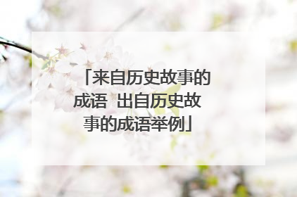 来自历史故事的成语 出自历史故事的成语举例