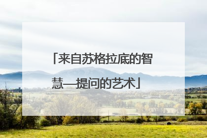 来自苏格拉底的智慧——提问的艺术