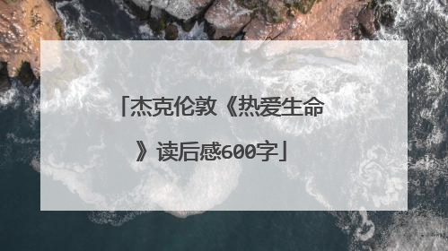杰克伦敦《热爱生命》读后感600字