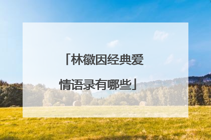 林徽因经典爱情语录有哪些