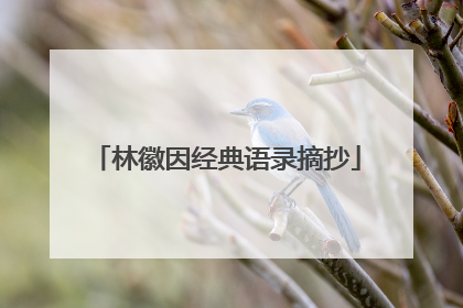 林徽因经典语录摘抄