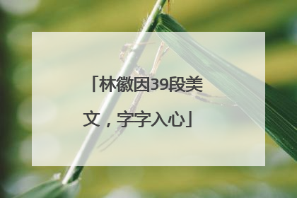 林徽因39段美文,字字入心