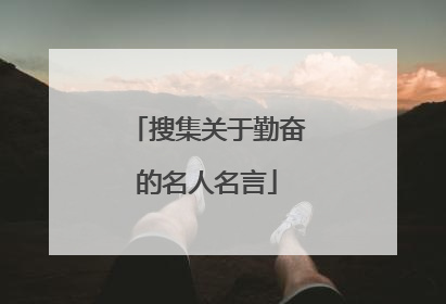 搜集关于勤奋的名人名言