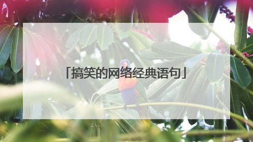 搞笑的网络经典语句
