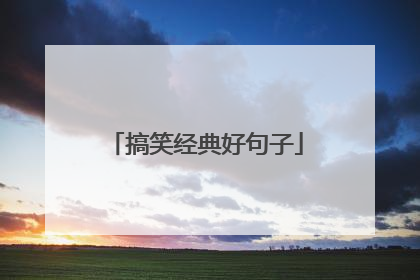 搞笑经典好句子