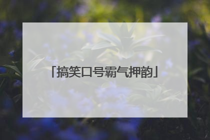 搞笑口号霸气押韵