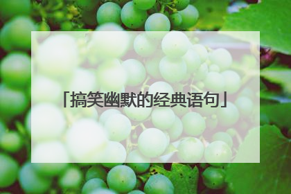 搞笑幽默的经典语句