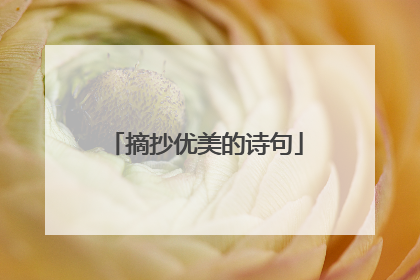 摘抄优美的诗句