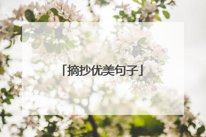 摘抄优美句子