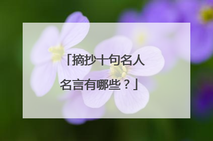 摘抄十句名人名言有哪些?