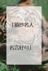 摘抄名人名言好句