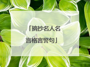 摘抄名人名言格言警句