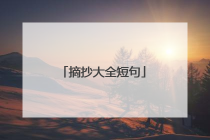 摘抄大全短句
