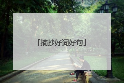摘抄好词好句