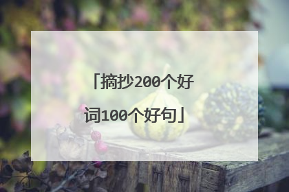 摘抄200个好词100个好句