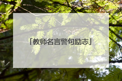 教师名言警句励志
