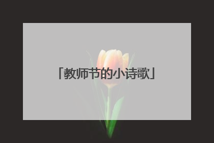 教师节的小诗歌