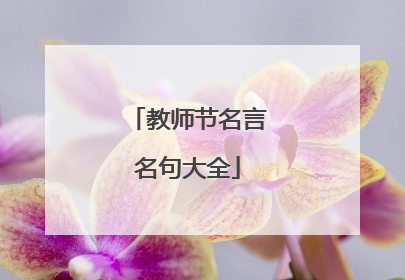 教师节名言名句大全