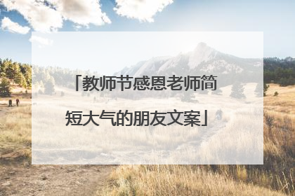 教师节感恩老师简短大气的朋友文案