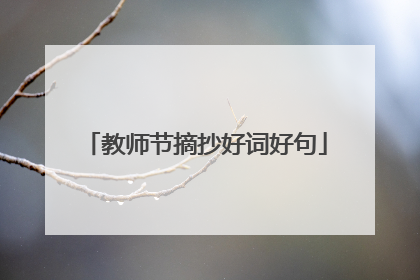 教师节摘抄好词好句