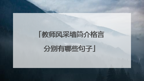 教师风采墙简介格言 分别有哪些句子
