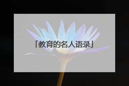 教育的名人语录