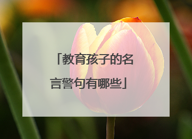 教育孩子的名言警句有哪些