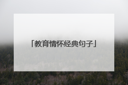 教育情怀经典句子