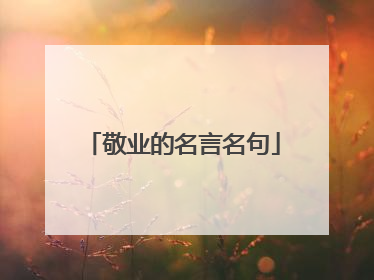 敬业的名言名句
