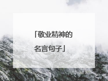 敬业精神的名言句子