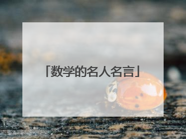 数学的名人名言
