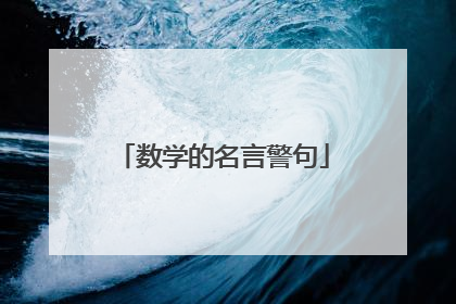 数学的名言警句