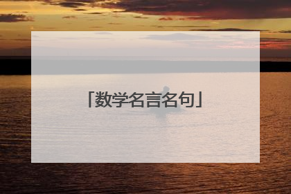 数学名言名句