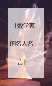 数学家的名人名言