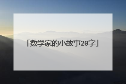 数学家的小故事20字