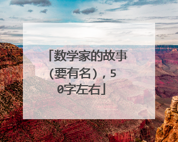 数学家的故事(要有名),50字左右