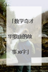 数学奇才华罗庚的故事30字