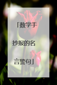 数学手抄报的名言警句