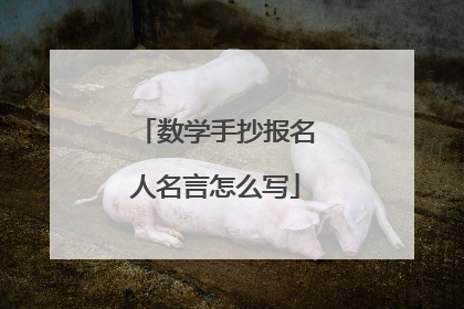 数学手抄报名人名言怎么写
