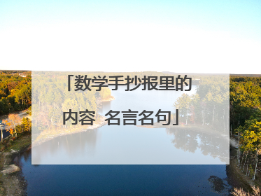 数学手抄报里的内容 名言名句