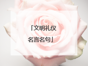 文明礼仪名言名句