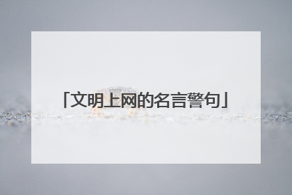 文明上网的名言警句