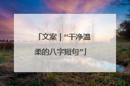 文案|“干净温柔的八字短句”