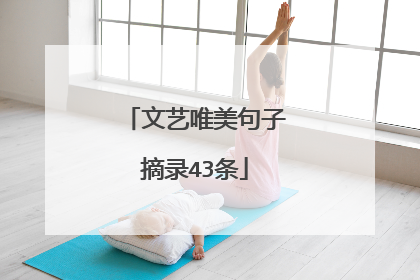 文艺唯美句子摘录43条